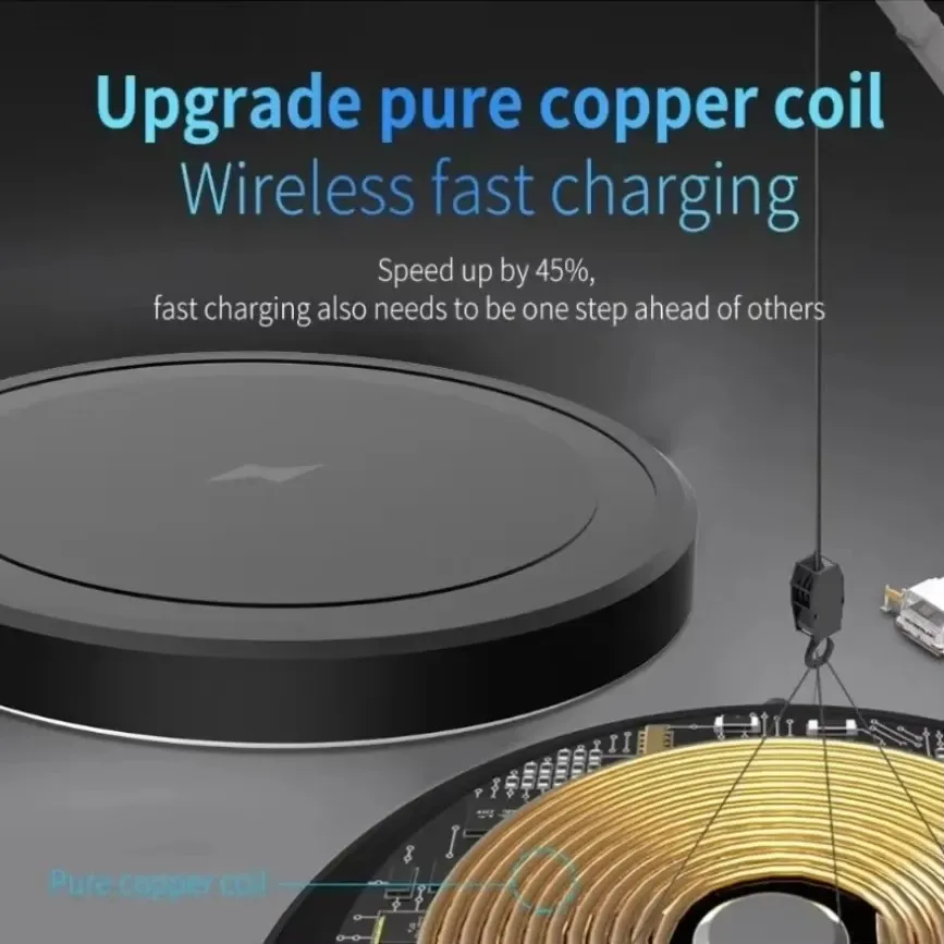 Mini chargeur magnétique sans fil pour iPhone, ultra-fin et portable, charge rapide 15 W 3