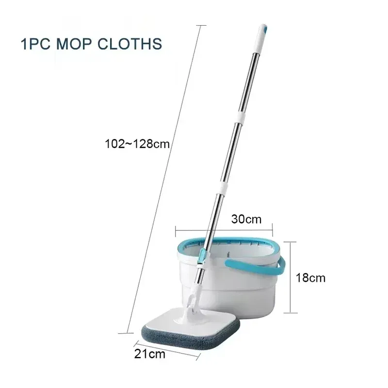 Serpillière rotative 360° avec seau à double compartiment, séparation de l'eau propre et de l'eau sale, essorage automatique sans contact 7