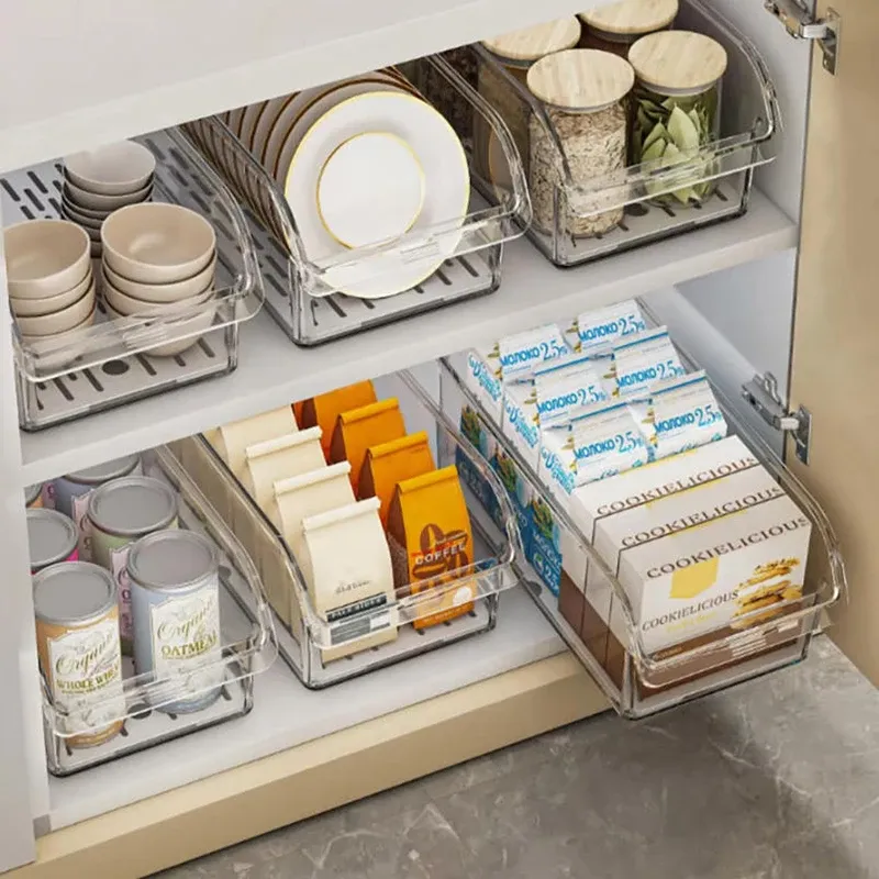 Boîtes organisatrices transparentes pour réfrigérateur en plastique, rangement pour œufs, légumes et fruits 3