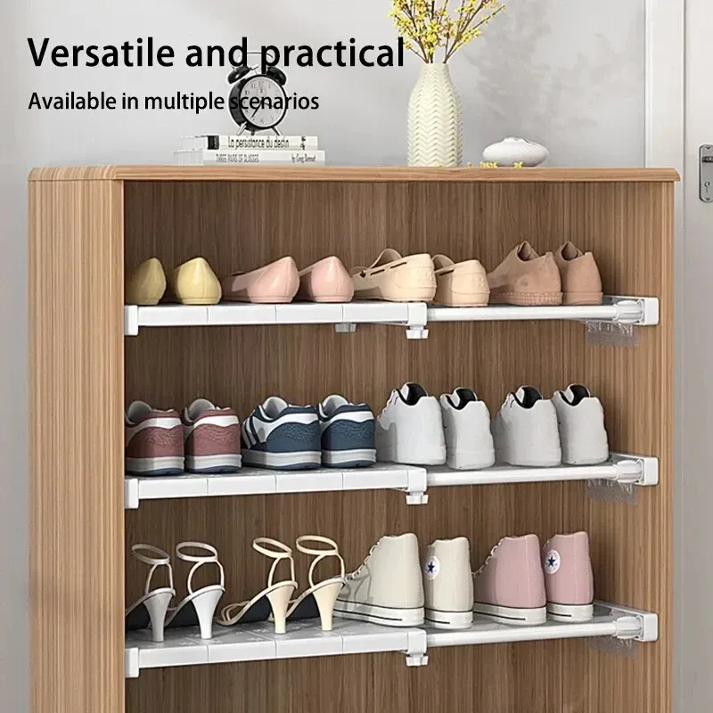 Séparateur extensible blanc, panneau de couches rétractables sans perçage pour le rangement de garde-robe, étagère de cuisine et de salle de bain, diviseurs de dortoir 5