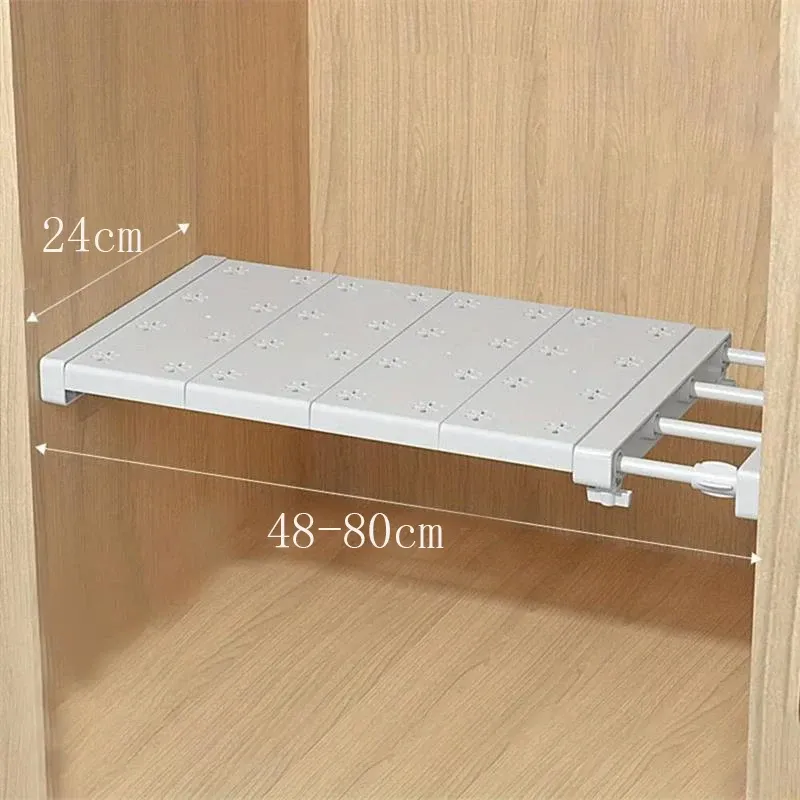 Séparateur extensible blanc, panneau de couches rétractables sans perçage pour le rangement de garde-robe, étagère de cuisine et de salle de bain, diviseurs de dortoir 9