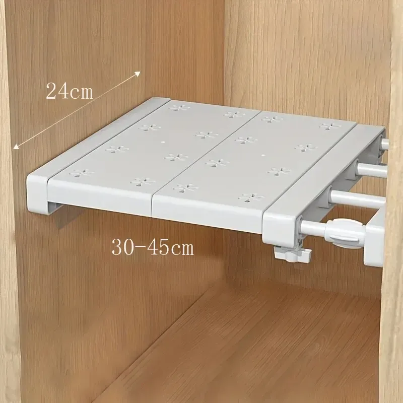 Séparateur extensible blanc, panneau de couches rétractables sans perçage pour le rangement de garde-robe, étagère de cuisine et de salle de bain, diviseurs de dortoir 7