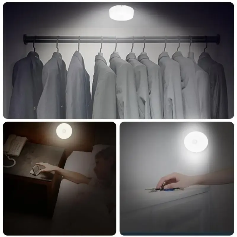 Lampe LED sans fil à détecteur de mouvement, veilleuse, éclairage sous armoire, lampe de placard, lampe murale intelligente à induction corporelle, décoration intérieure 3