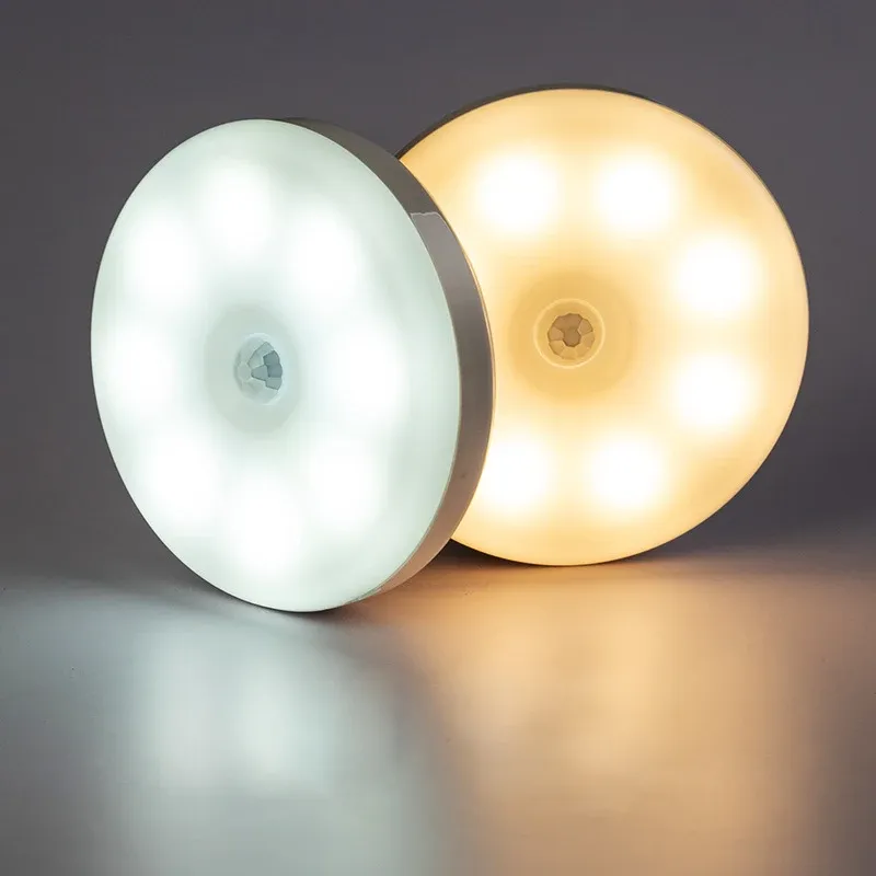 Lampe LED sans fil à détecteur de mouvement, veilleuse, éclairage sous armoire, lampe de placard, lampe murale intelligente à induction corporelle, décoration intérieure 4