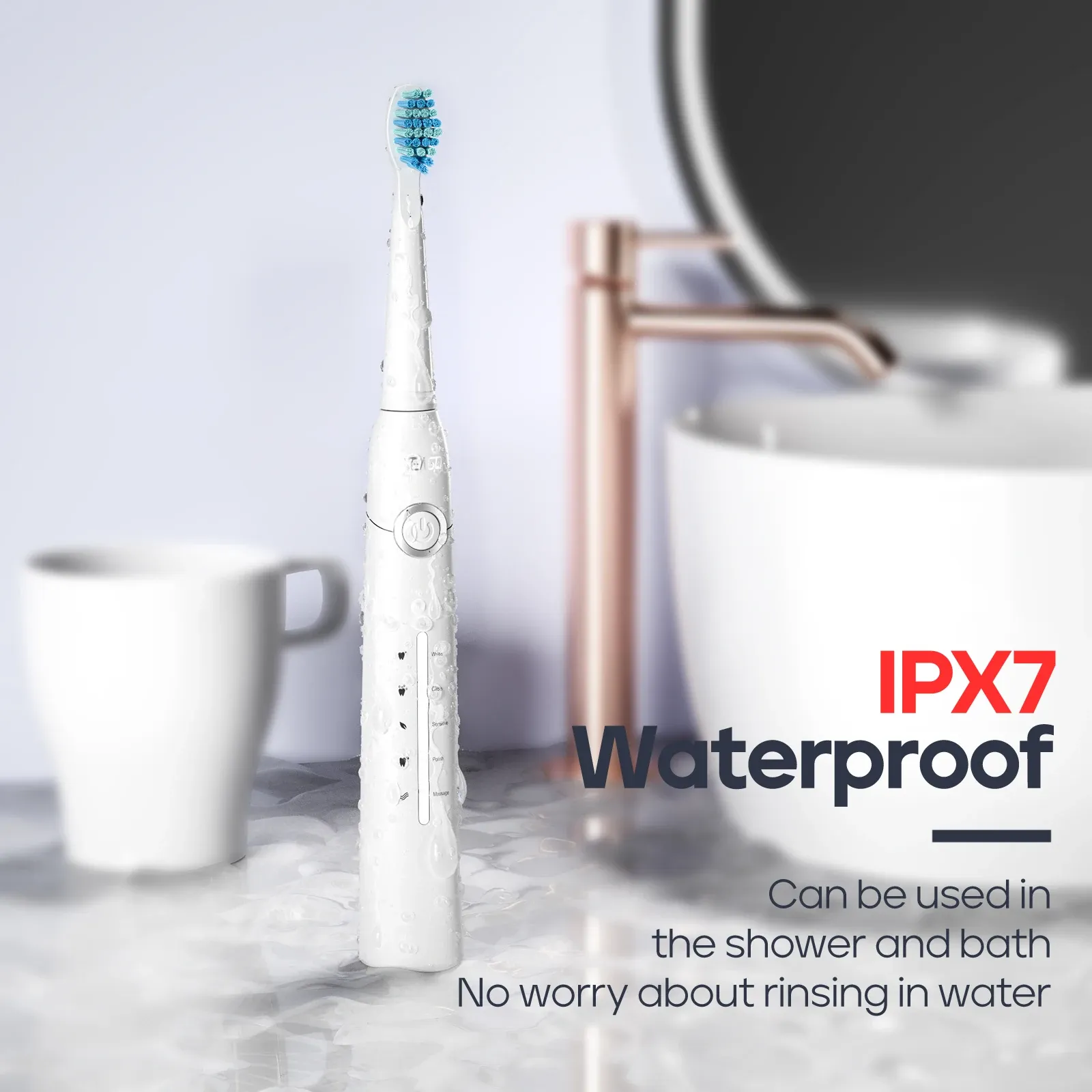 Brosse à dents électrique Seago résistante à l'eau utilisée sous la douche