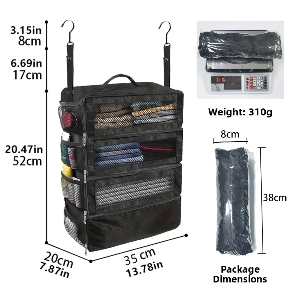 Organisateur de valise haute capacité, rangement suspendu