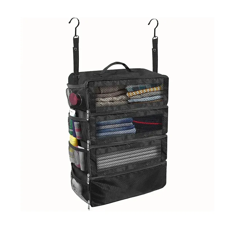 Organisateur de valise grande capacité, organisateur de bagages de voyage, étagère suspendue, cube de rangement, sacs de rangement suspendus pliables pour placard 8