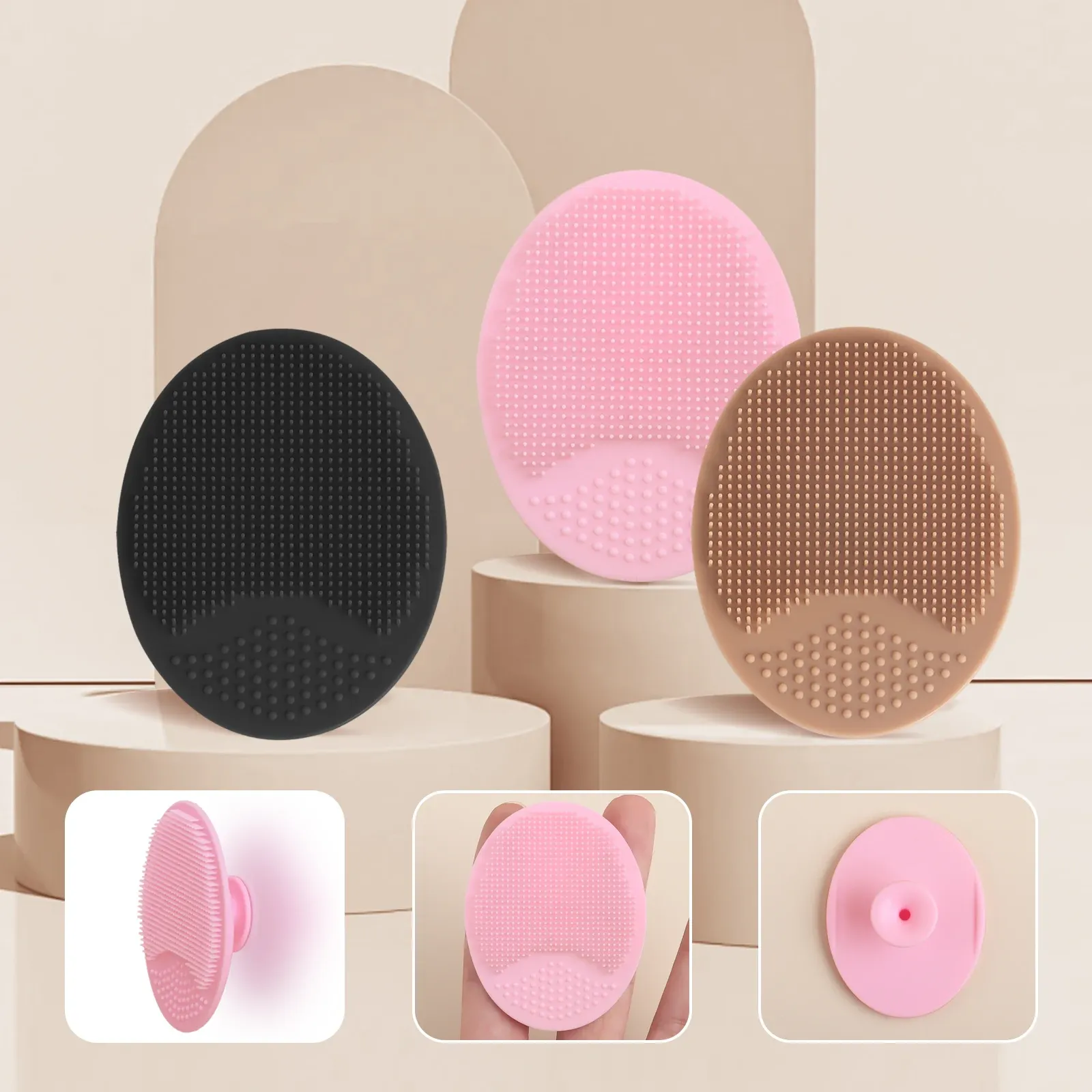 Brosse de nettoyage en silicone pour le visage, mini ventouse, 1 pièce