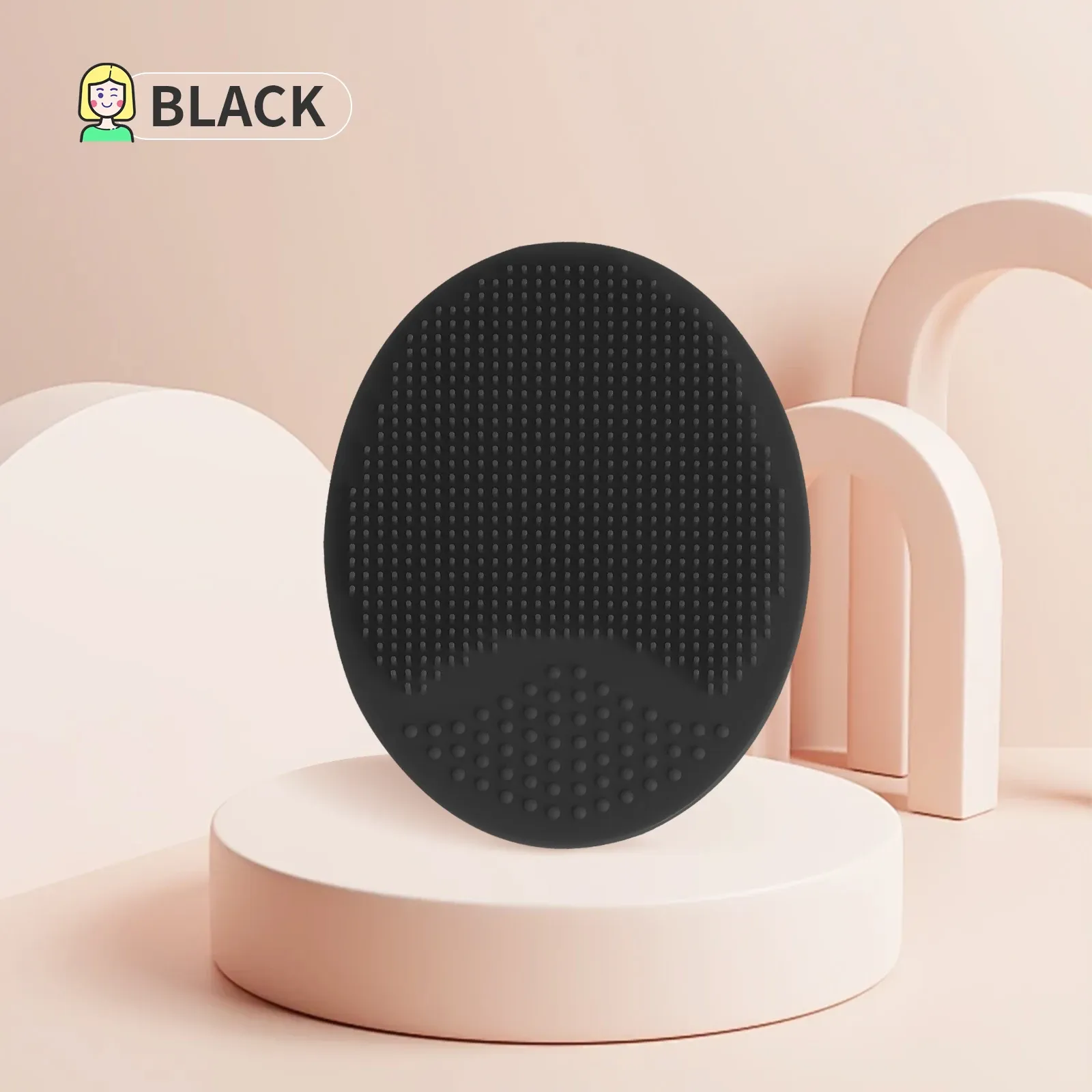 Brosse visage en silicone en situation d'utilisation