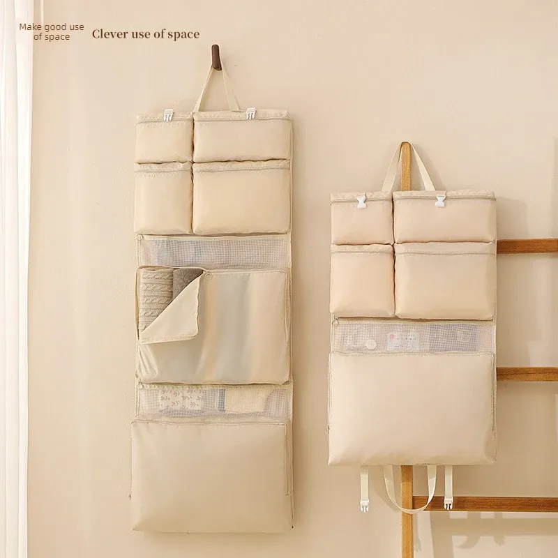 Organisateur de voyage suspendu, pliable et portable, à poches multiples pour vêtements et accessoires - Image 1