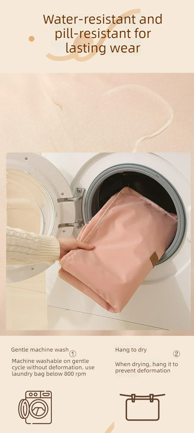 Sac de rangement suspendu, détails pratiques