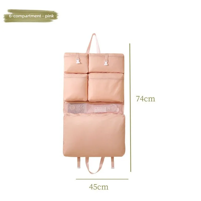 Organisateur de voyage suspendu, pliable et portable, à poches multiples pour vêtements et accessoires 9
