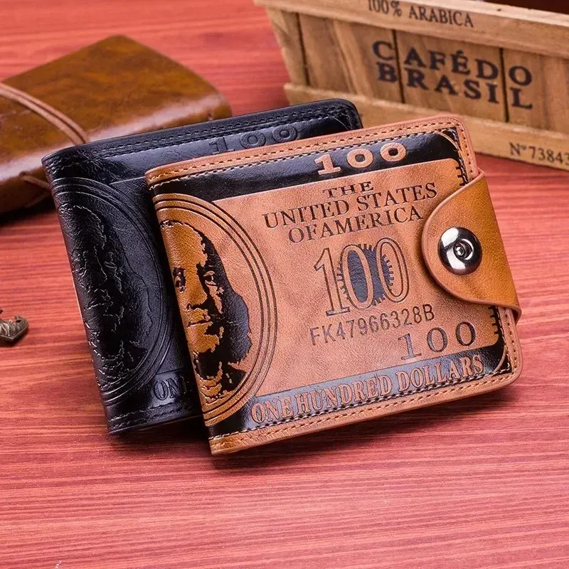 Portefeuille en cuir véritable pour homme, fin et pliable, avec protection RFID, grande capacité pour cartes de crédit, design porte-billets américain 4