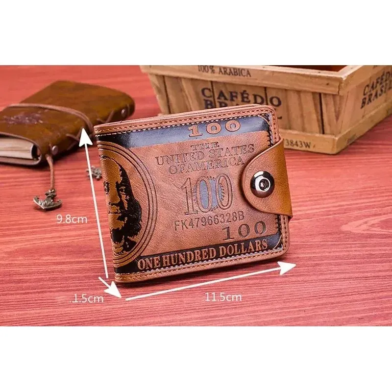 Portefeuille en cuir véritable pour homme, fin et pliable, avec protection RFID, grande capacité pour cartes de crédit, design porte-billets américain 6