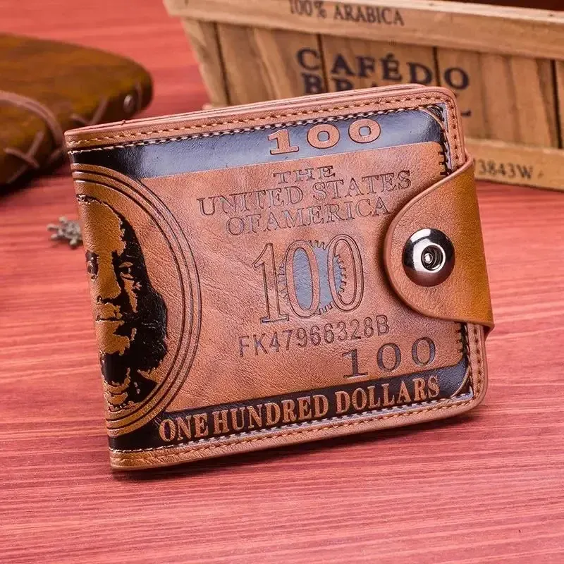 Portefeuille en cuir véritable pour homme, ouverture