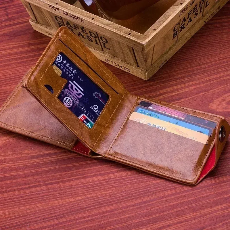 Portefeuille en cuir véritable pour homme, détail des finitions
