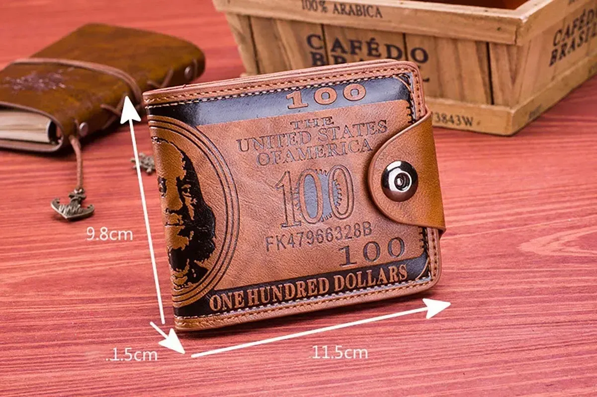 Portefeuille en cuir véritable pour homme, présentation finale
