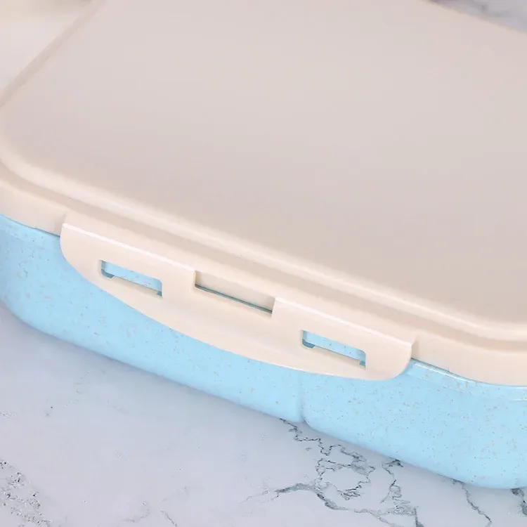 Boîte à lunch pour enfants, boîte bento compartimentée pour étudiants avec lettres A à Z, boîte-repas portable pour l'école, le bureau, fruits et collations 5