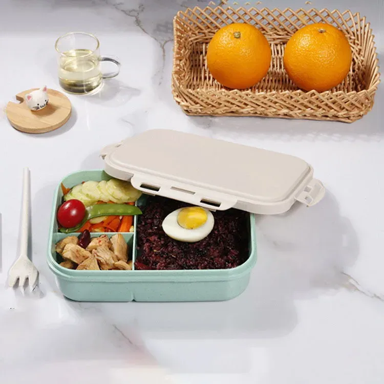 Boîte à lunch pour enfants, boîte bento compartimentée pour étudiants avec lettres A à Z, boîte-repas portable pour l'école, le bureau, fruits et collations 6