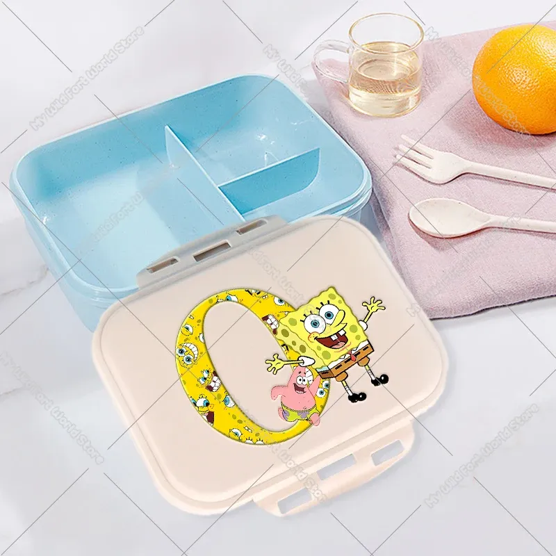 Boîte à lunch pour enfants, boîte bento compartimentée pour étudiants avec lettres A à Z, boîte-repas portable pour l'école, le bureau, fruits et collations 32