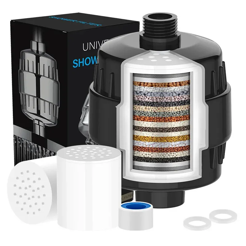 Filtre de douche multi-étapes avec cartouches de rechange, en ABS, pour eau dure 5