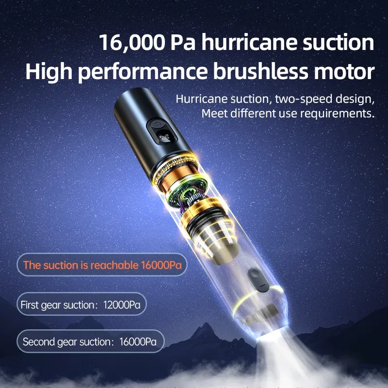 Aspirateur de voiture sans fil Vyvylabs 16000 Pa, portatif et puissant pour l'intérieur de la voiture et de la maison 4