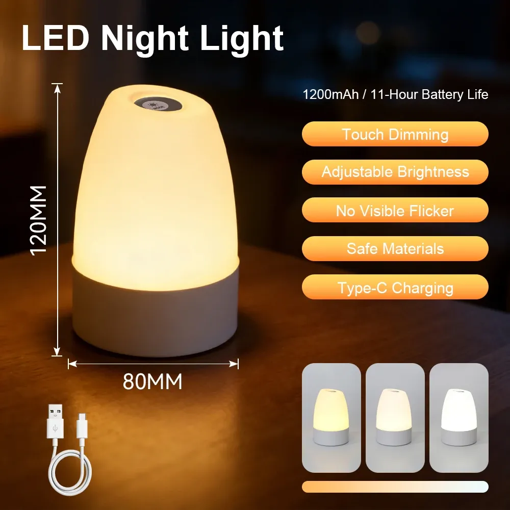 Veilleuse LED rechargeable USB sans fil avec détecteur de mouvement pour armoire, lumière réglable en 3 couleurs 7