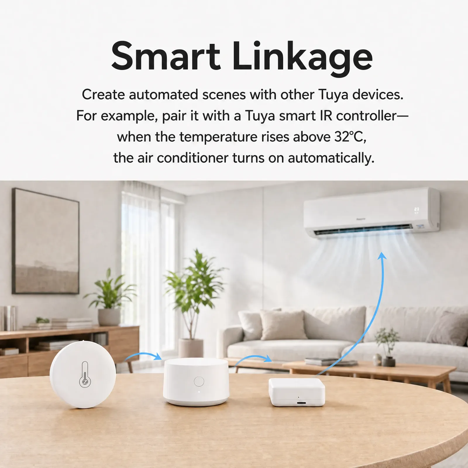 Capteur Tuya Zigbee installé dans un espace de vie