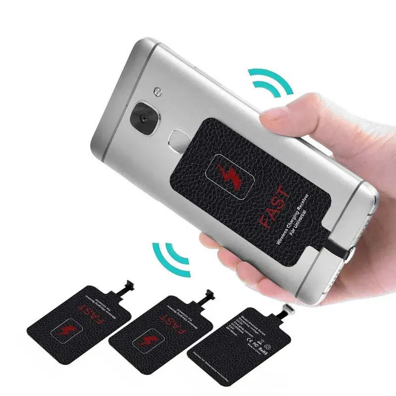 Récepteur de charge sans fil 10 W pour Samsung, Huawei, Xiaomi et iPhone 5 à 7, adaptateur de chargeur sans fil rapide universel Micro USB et USB Type-C 2