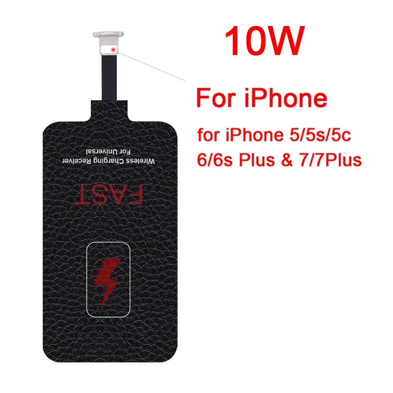 Récepteur de charge sans fil 10 W pour Samsung, Huawei, Xiaomi et iPhone 5 à 7, adaptateur de chargeur sans fil rapide universel Micro USB et USB Type-C 7