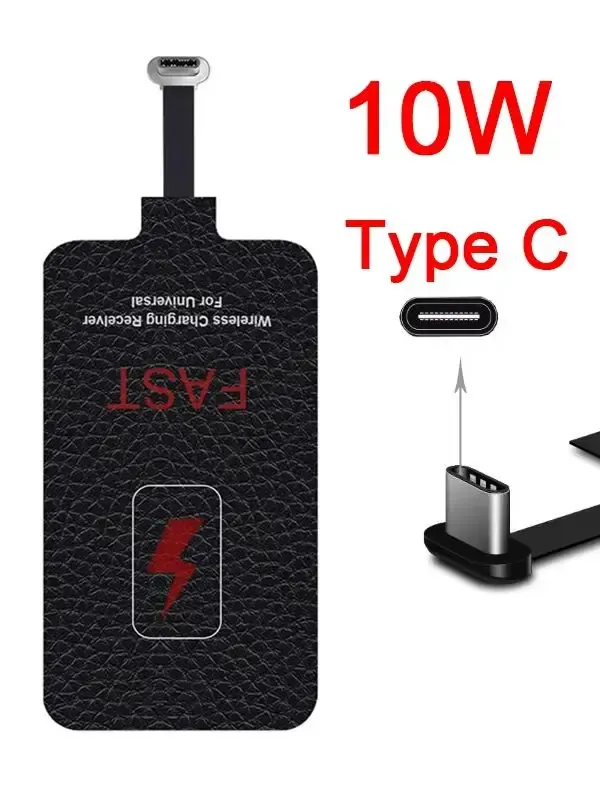 Récepteur de charge sans fil 10 W pour Samsung, Huawei, Xiaomi et iPhone 5 à 7, adaptateur de chargeur sans fil rapide universel Micro USB et USB Type-C 8
