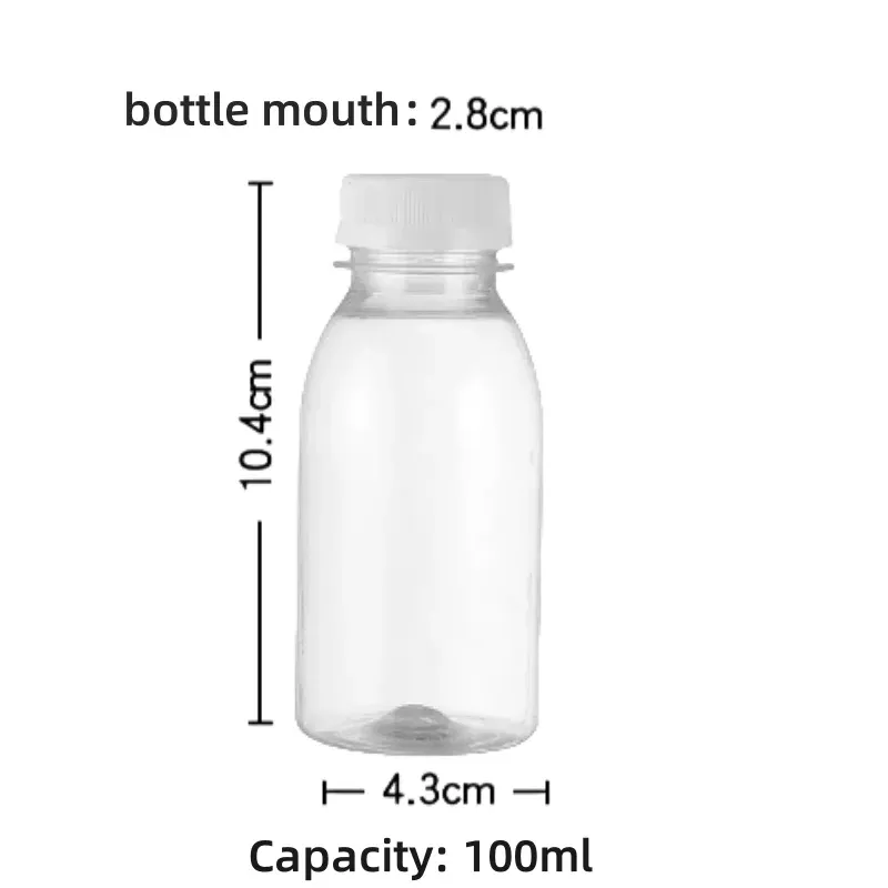 6 petites bouteilles en plastique de 100 ml, étanches et portables, pour lait et jus 6
