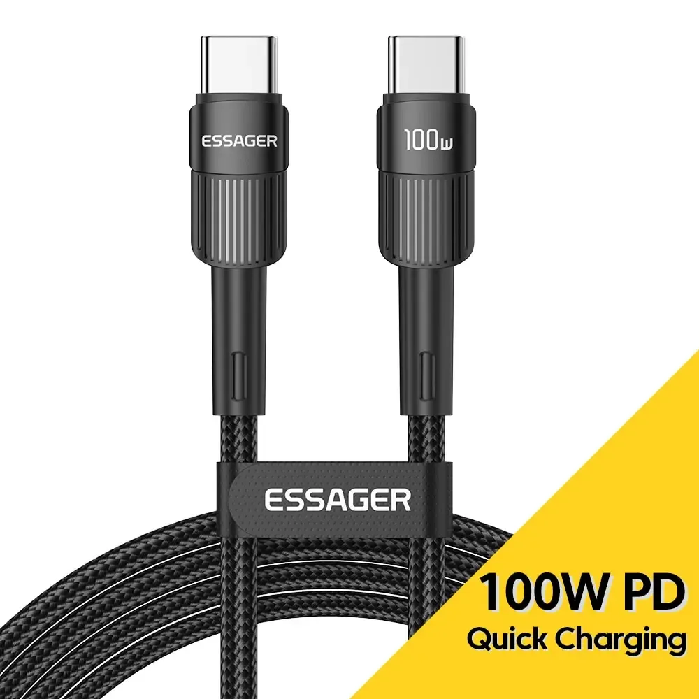 Câble USB-C vers USB-C 100W Essager, charge rapide PD, compatible MacBook, Samsung et Xiaomi 9