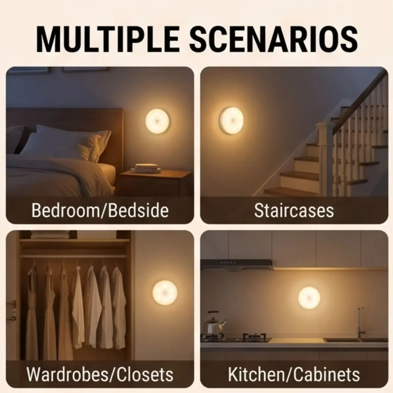 Veilleuse LED installée dans un escalier
