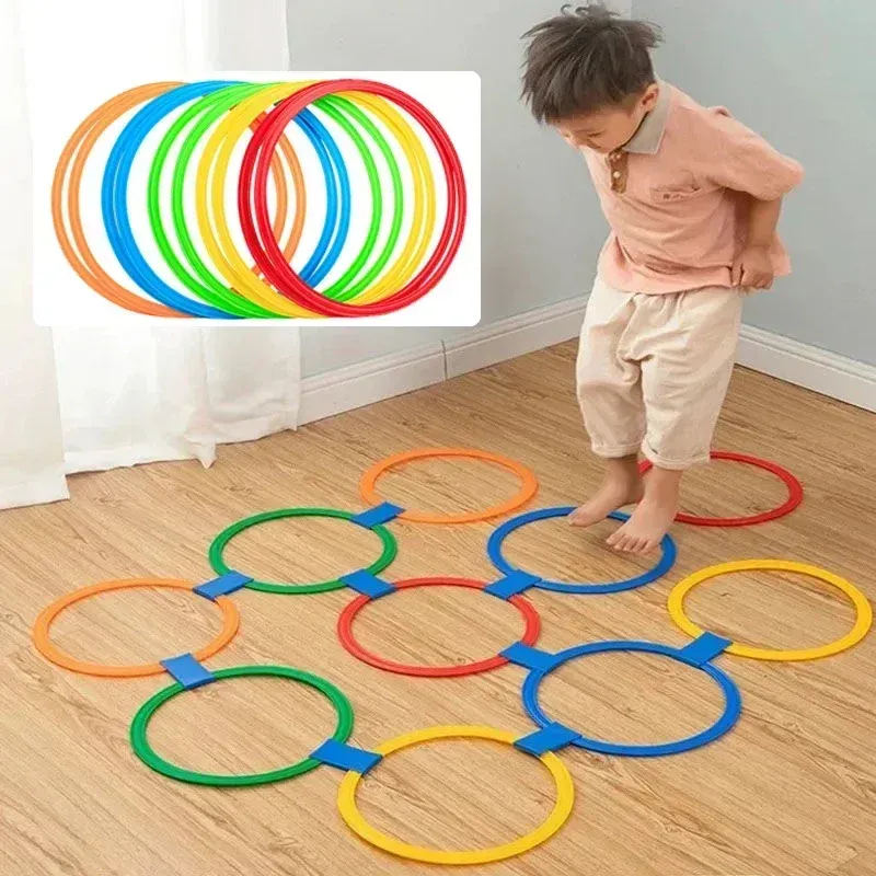 Ensemble de jeu d'échelle à sauts pour enfants : jouet de plein air et d'entraînement sportif avec 10 anneaux et 10 connecteurs, idéal pour les garçons et les filles au parc - Image 1