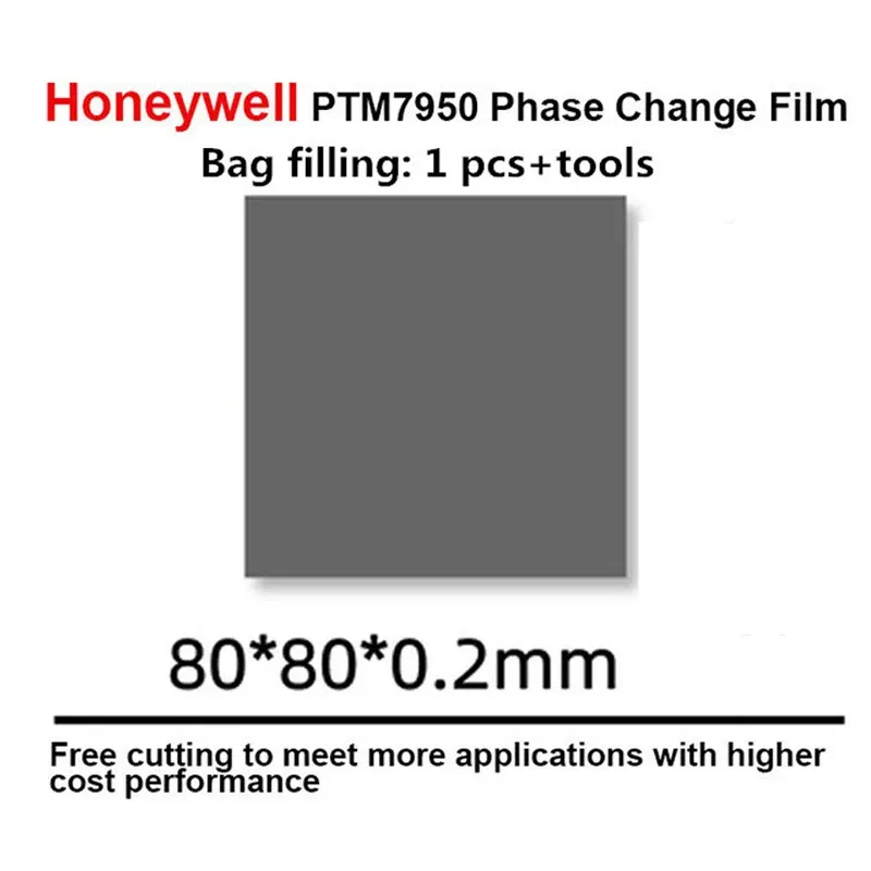 Pâte thermique à changement de phase Honeywell PTM7950 pour processeur et carte graphique, compatible ordinateur portable et refroidissement liquide, conductivité thermique 8,5 W/m·K 7