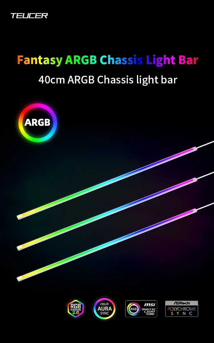 Barre lumineuse LED pour ordinateur en fonctionnement