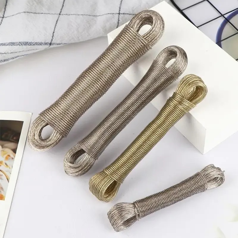 Corde à linge portable en acier avec revêtement PVC, idéale pour le camping