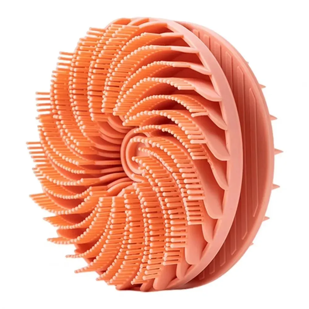 Brosse de douche en silicone double face à poils souples, multifonction : massage, nettoyage du corps et shampoing 13