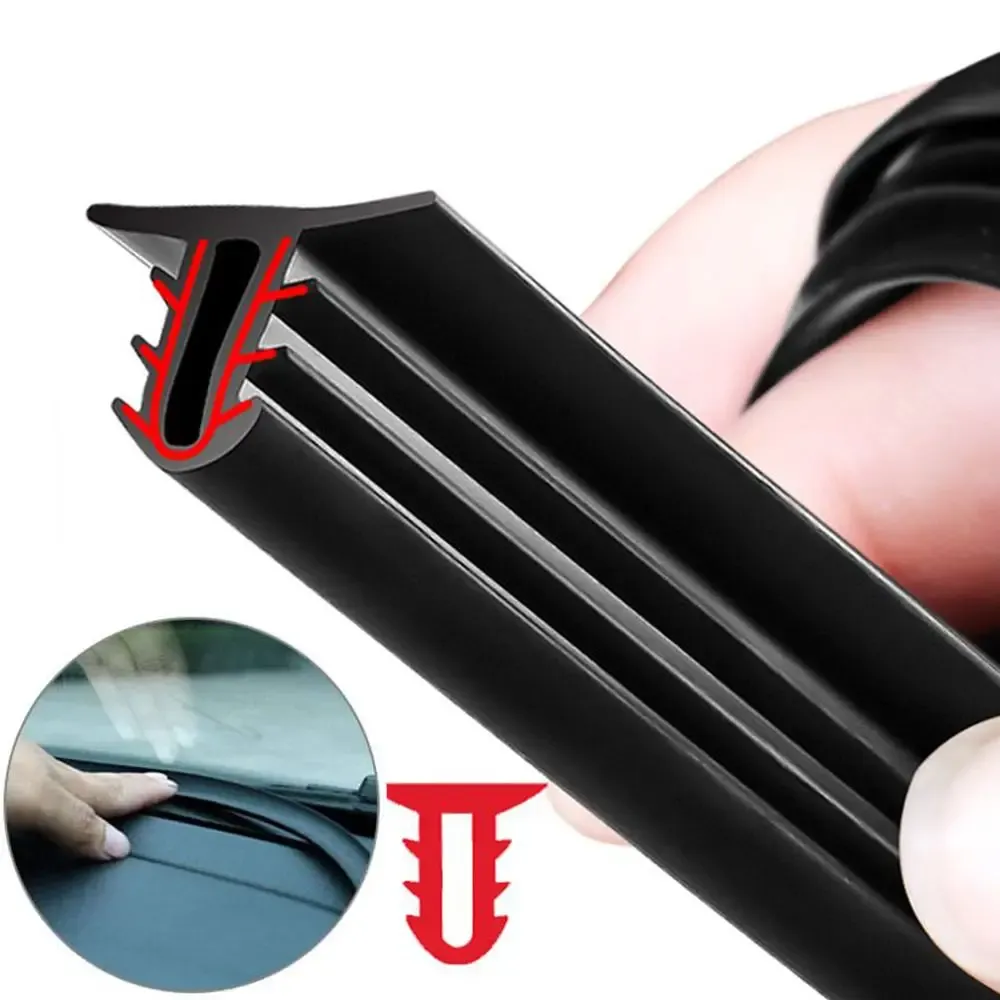 Joint d'étanchéité pour pare-brise automobile, bande insonorisante en caoutchouc auto-adhésif, accessoire d'habitacle, 1,6 m 3