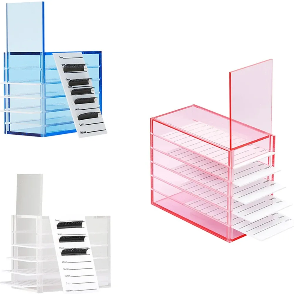 Boîte de rangement acrylique 5 niveaux pour extensions de cils et palettes de maquillage 4