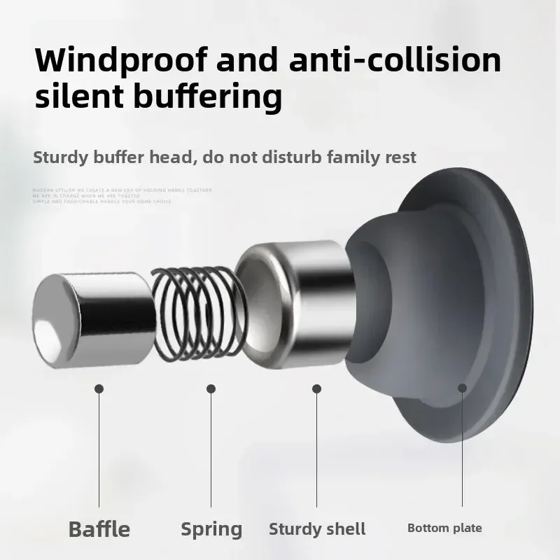 Butée de porte sans perçage pour chambre, protection murale fixe, anti-collision, butée de sol en silicone à forte adhérence pour la maison 3
