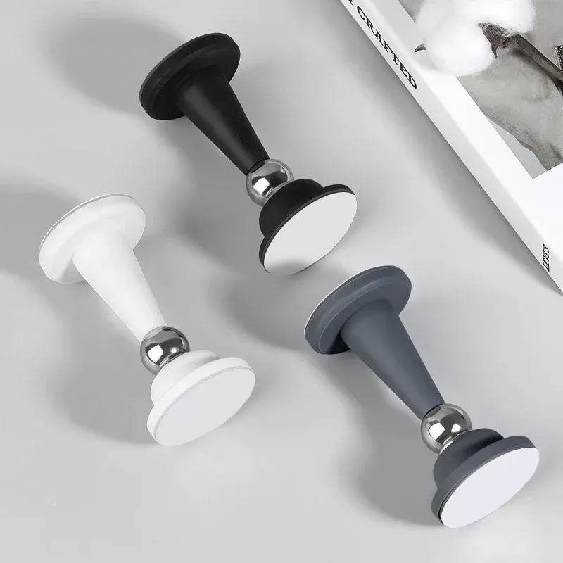 Butée de porte sans perçage pour chambre, protection murale fixe, anti-collision, butée de sol en silicone à forte adhérence pour la maison 5
