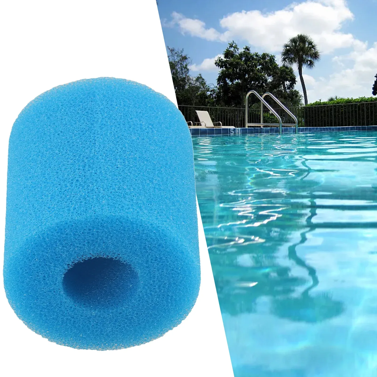 Éponge filtrante lavable en mousse pour piscine Intex, compatible types I, II, VI et D, réutilisable 9