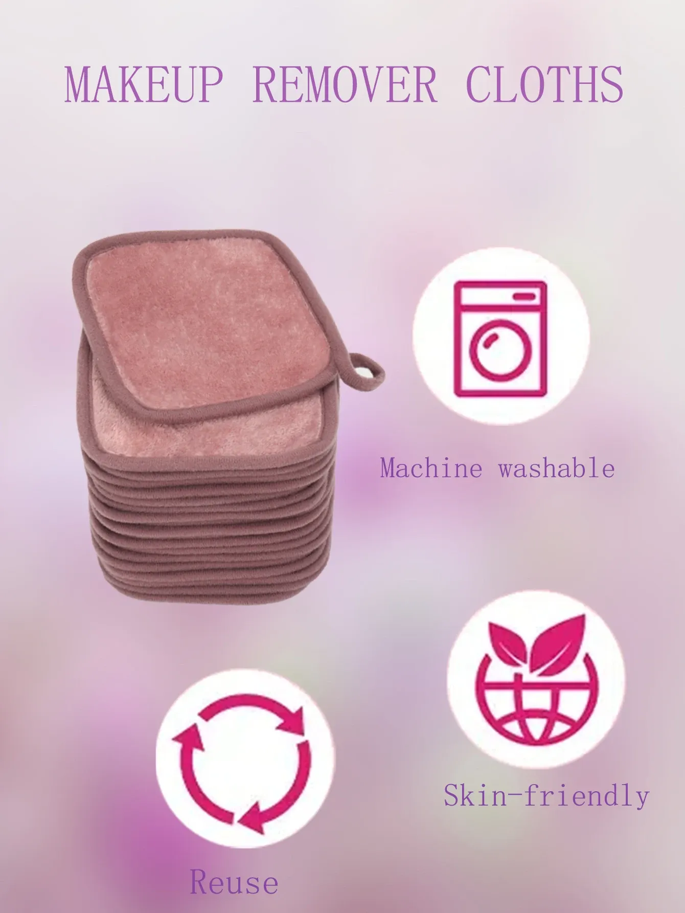Lingettes démaquillantes en microfibre réutilisables, lot de 5, 10 ou 20 pièces 2