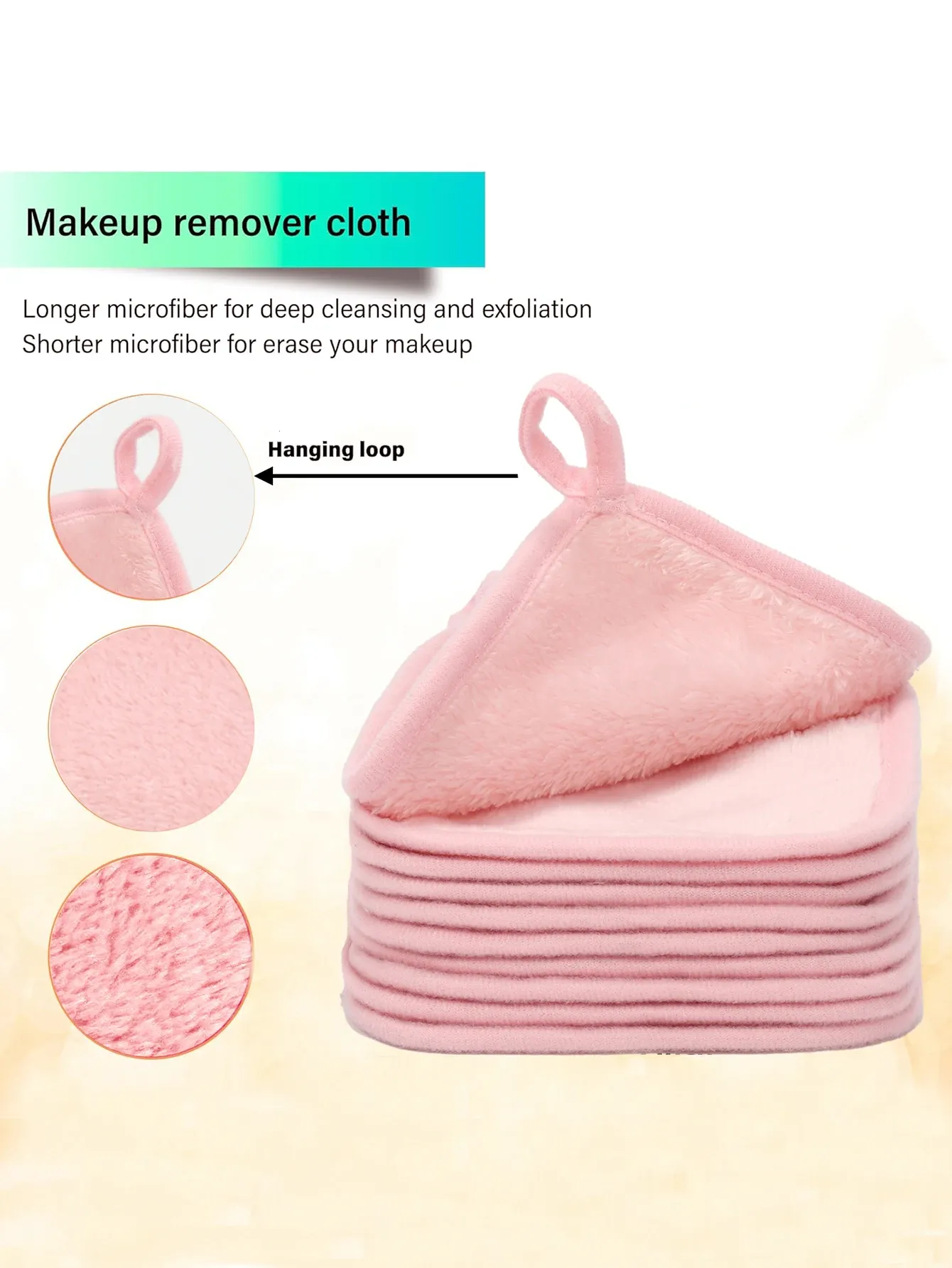 Lingettes démaquillantes en microfibre réutilisables, lot de 5, 10 ou 20 pièces 5