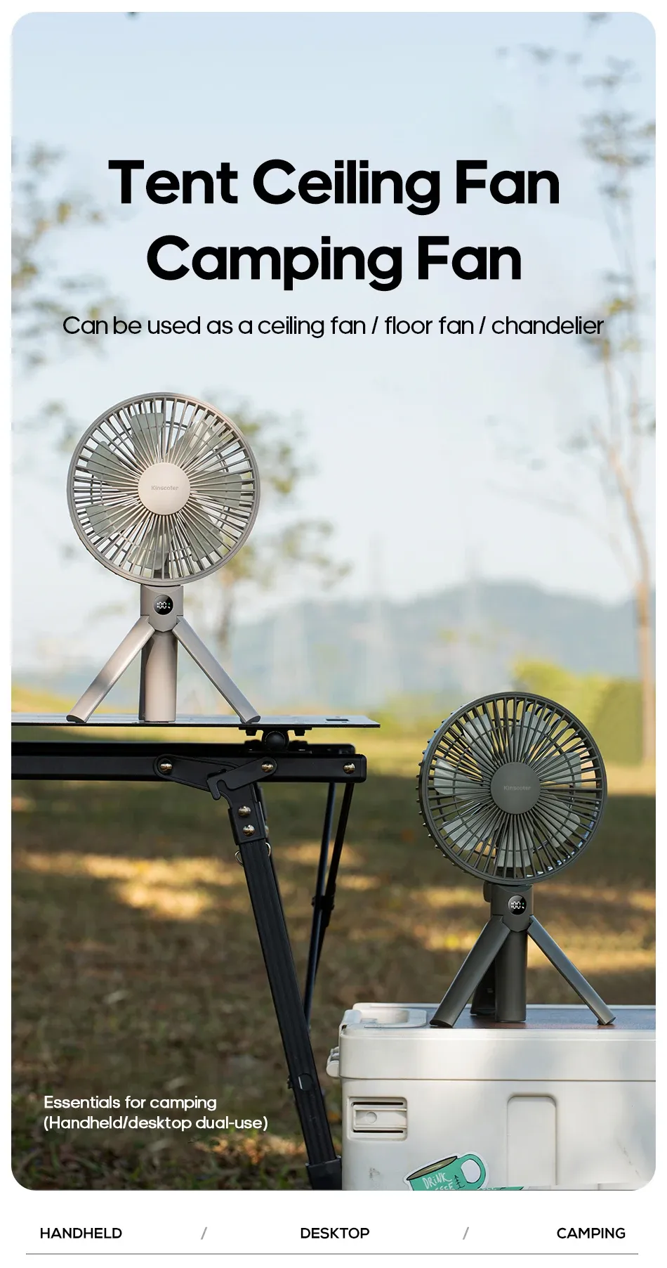 Vue détaillée du ventilateur portable