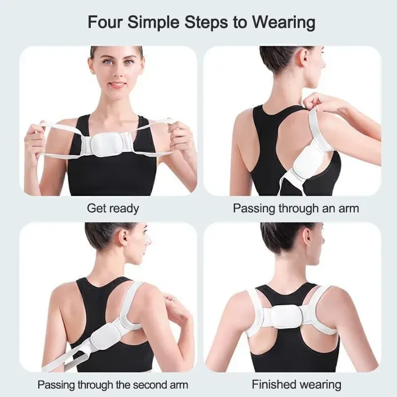 Correcteur de posture réglable, soutien du dos, harnais d'épaules, redresseur, correction de la colonne vertébrale, fixateur postural de santé, sangle 5