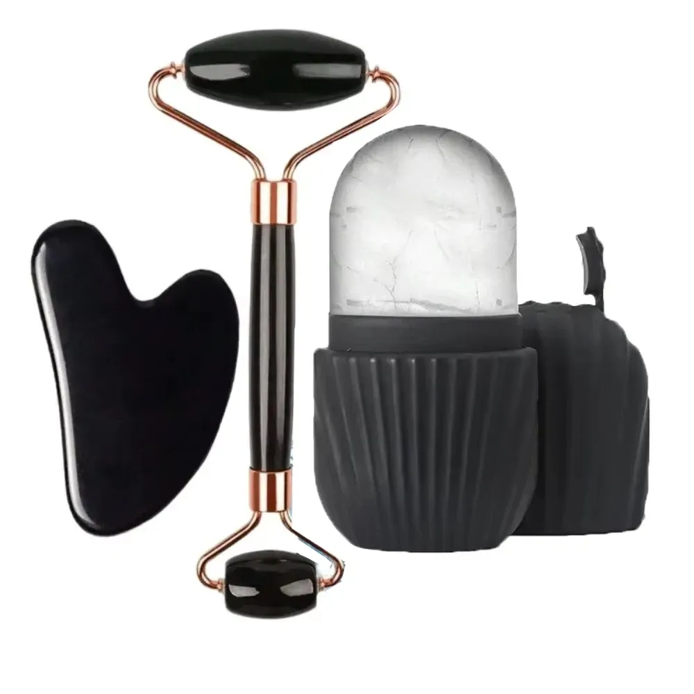 Kit de massage facial 3 pièces : rouleau de glace, gua sha et rouleau de massage 9
