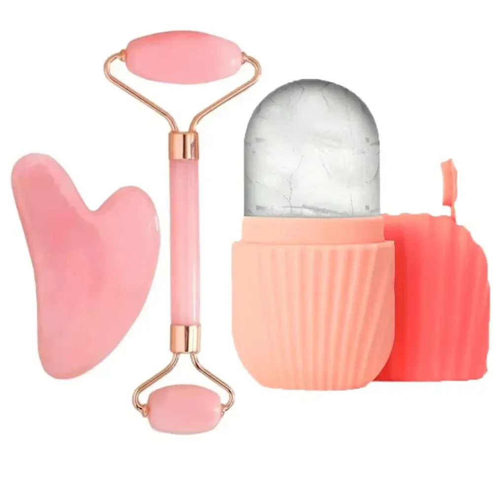 Kit de massage facial 3 pièces : rouleau de glace, gua sha et rouleau de massage 7